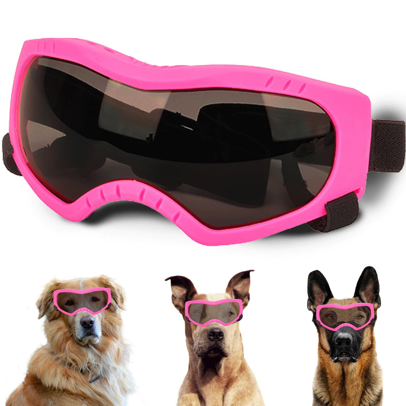 Dog Sunglasses,Doggles Anti-UV Protection,Pet Sunglasses with Adjustable Strap,Suitable for Motorcycle Car Driving Bike Riding Hiking Swimming Wind Dust Fog Dog Eye Protection Medium PinkGrey-M - PawsPlanet Australia