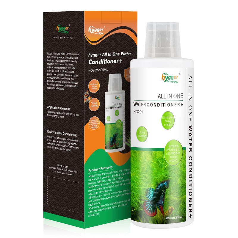 hygger Aquarium Water Conditioner for Freshwater, Neutralizes Chlorine, Chloramines, Reduce Heavy Metals, Ammonia & Nitrite, Safe for Fishes and Plants, 500 ML 500ML - PawsPlanet Australia