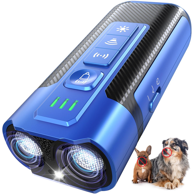Dog Bark Deterrent Devices-Ultrasonic Anti Barking Device for Dogs with 50ft Range, Rechargeable No Barking Device for Own or Neighbor's Dogs, Portable Safe for Dogs/Humans | Indoor/Outdoor Use-Blue Blue - PawsPlanet Australia
