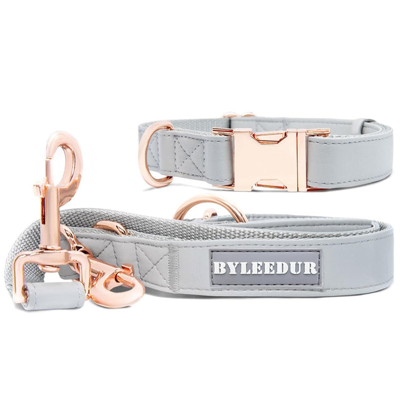 Dog Strap and Dog Collar Set 6.6 Inches with Elegant Leather Look Rose Gold Adjustable 3 Straps for Comfort and Ease (M(13.8-19.7) inch) M(13.8-19.7)inch - PawsPlanet Australia