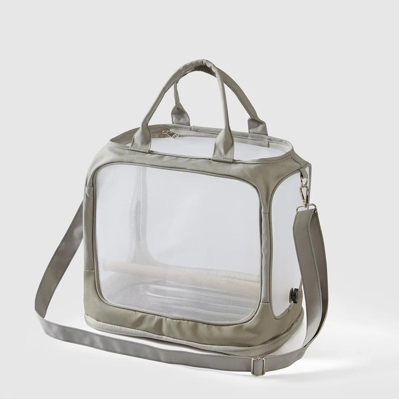 Parrot go Out Portable Bird Bag Oxford Cloth Clear pet cage Foldable pet Go Out Bird Bag (Grey) Grey - PawsPlanet Australia