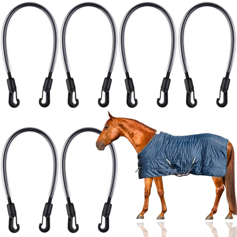 6 Packs Horse Blanket Leg Straps Elastic Horse Blanket Straps Replacement with Ended Clips, Adjustable Length 20 to 30 Inches Stretchy Leg Straps - PawsPlanet Australia