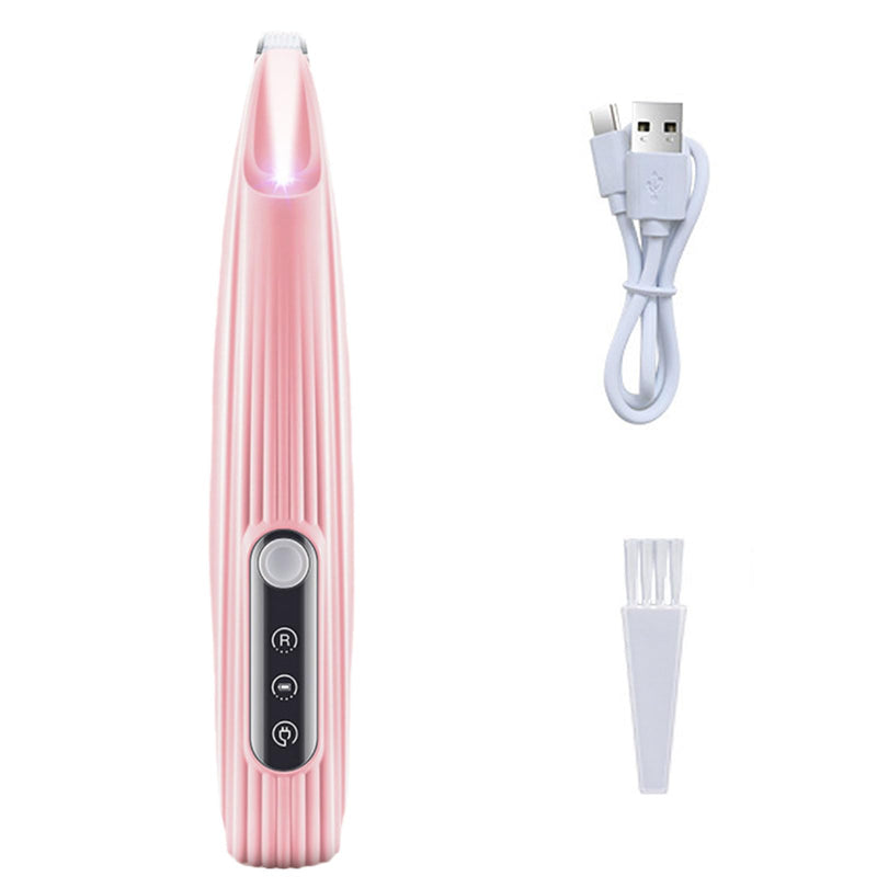 Rechargeable Pet Paw Trimmer with LED Light for Small Dogs - Precision Grooming Tool for Feet, Ears, and Face Hair （Pink） Pink - PawsPlanet Australia