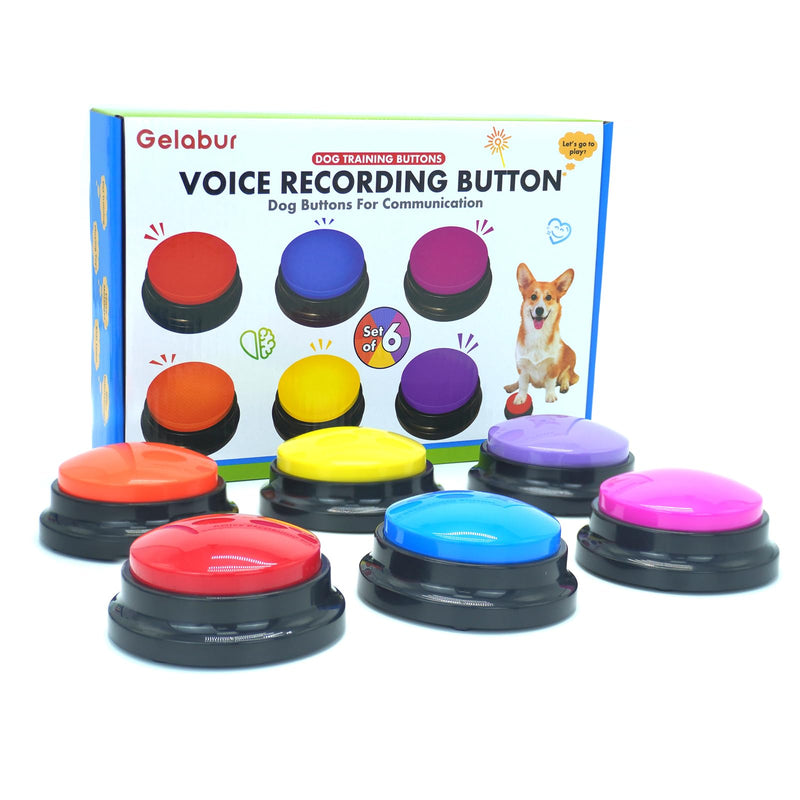 Set of 6 Dog Buttons for Communication, Voice Recordable Buttons for Classroom, Dog Training Talking Buttons Starter Set, Pet Easy Speaking Buttons Tools - PawsPlanet Australia