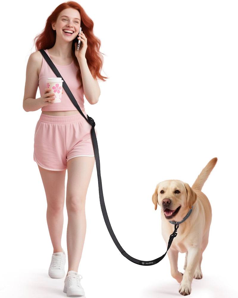 Hands Free Dog Leash, Multifunctional Crossbody Rope 8.2ft with Explosion-Proof Handle and Adjustable Training Hands Free Leash for Medium Dog Ink Black 5.3-8.2ft - PawsPlanet Australia