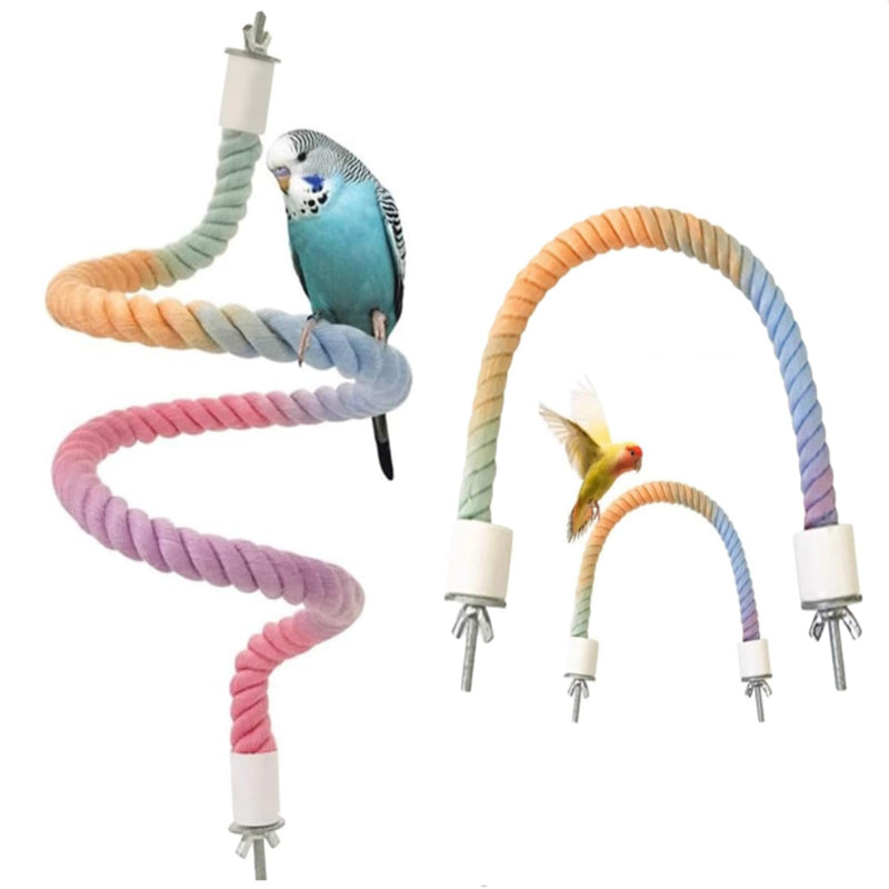 3 PCS of Bird perches Gradient Ropes, Used as Climbing Ropes for Parrot Cages, Rope Perch with Double Bird cage Swing Toy- Swing - PawsPlanet Australia