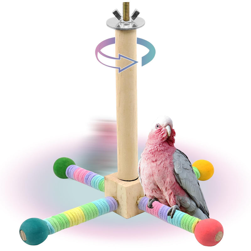 Upgraded Parrot Perch Toy,Rotating Bird Perch Stand with Chew Ball Toy for Small&Medium Birds,Bird Cage Accessories for Parakeets Cockatiels Lovebirds Conures Finches Budgies - PawsPlanet Australia