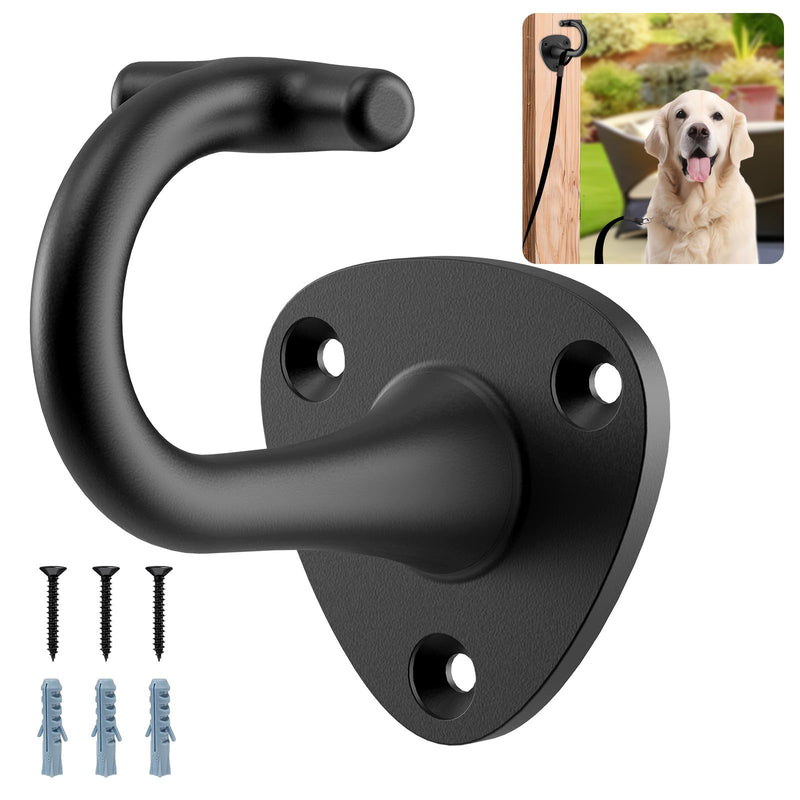 Dog Leash Hooks for Wall Black Dogs Leash Wall Mount Dog Hook for Leashs for Secure and Escape-Proof Hook for Lead Management - PawsPlanet Australia