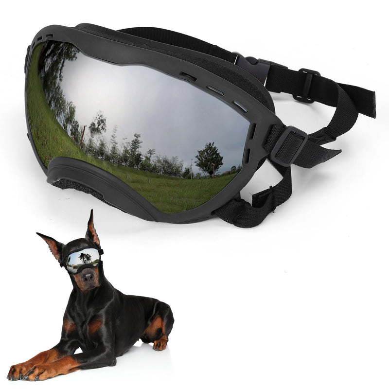 Dog Goggles for Large Dogs, UV Wind Dust Fog Protection, Soft Frame Adjustable Dog Sunglasses, Summer Driving & Winter Snow Eyewear, Tactical Pet Glasses with Elastic Strap (Black) Black - PawsPlanet Australia
