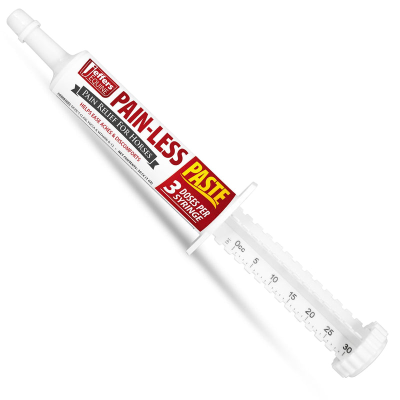 Jeffers Equine Pain-Less Paste for Horses – 30cc Easy Dose Syringe – Support Healthy Inflammatory Response, Comfort – Devil’s Claw, Yucca, and Vitamin B-12 – Gentle on Stomach – Made in The USA 1 fl oz