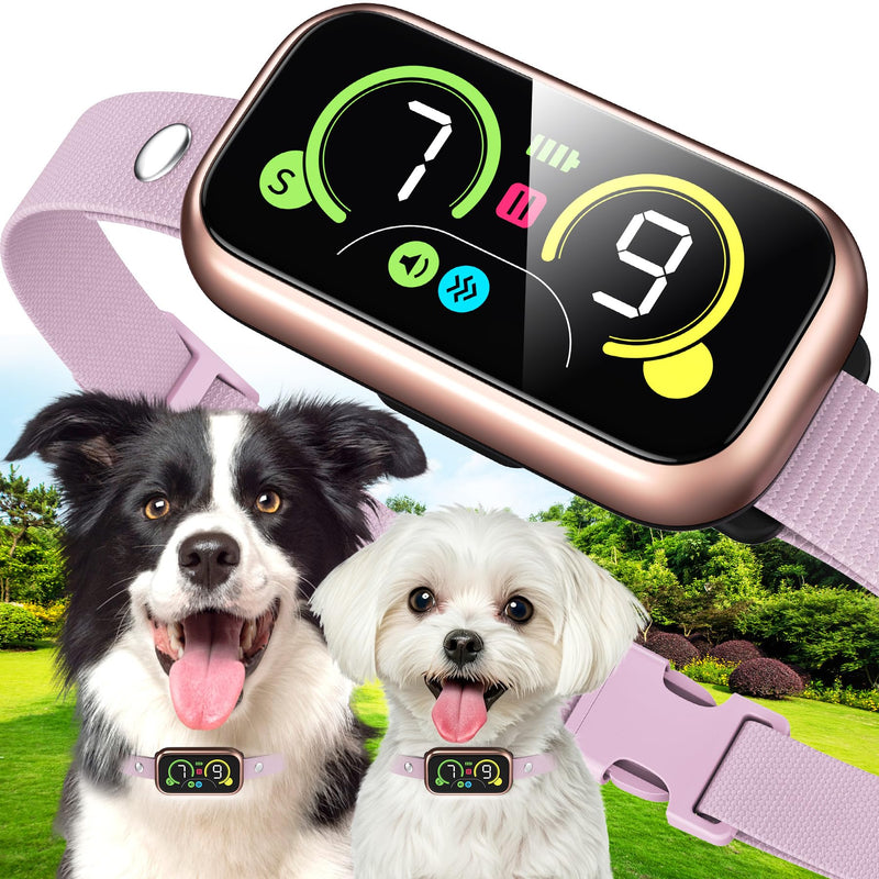 Dog Bark Collar, Smart Barking Collar with 4 Modes, 7 Adjustable Sensitivity for Barking Howling Whining, Automatic Anti Barking Device for Large Medium Small Dogs IP67 Waterproof for Indoor & Outdoor Rose - PawsPlanet Australia