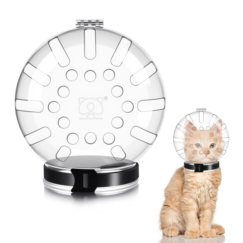 Cat Muzzle for Grooming Adjustable Hood Transparent Cats Helmet Anti Bite Muzzles Prevent from Cats Biting Scratching, Breathable Cat Bubble Muzzle for Nail Trimming Shaving and Bathing