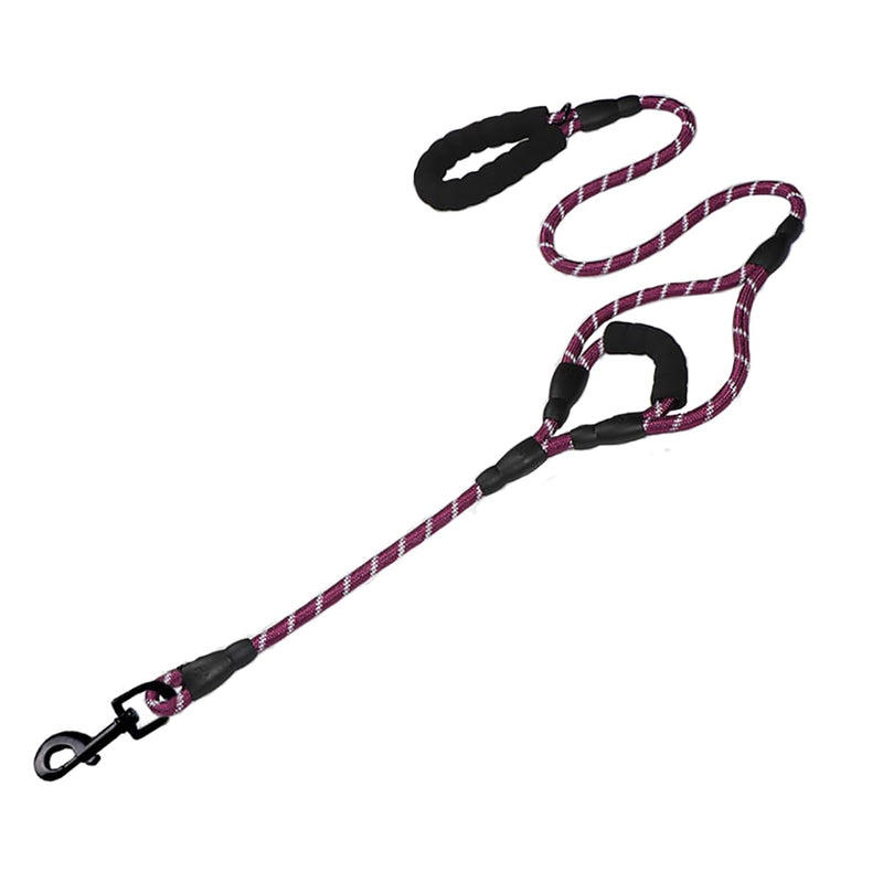 Heavy Duty Dog Leash with 2 Comfortable Padded Handles, Reflective Double Handle Dog Leash Lead for Small Medium Large Dogs Walking Training Running (Purple, 6FT) Purple - PawsPlanet Australia