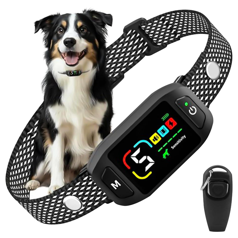 Bark Collar for Dogs with Clicker and Whistle – 300% Stronger Vibration, 5 Sensitivity Levels, 4 Training Modes, Fast Magnetic Charging | Waterproof, Adjustable – Train with Love, Not Pain Collar with Clicker & Whistle - PawsPlanet Australia