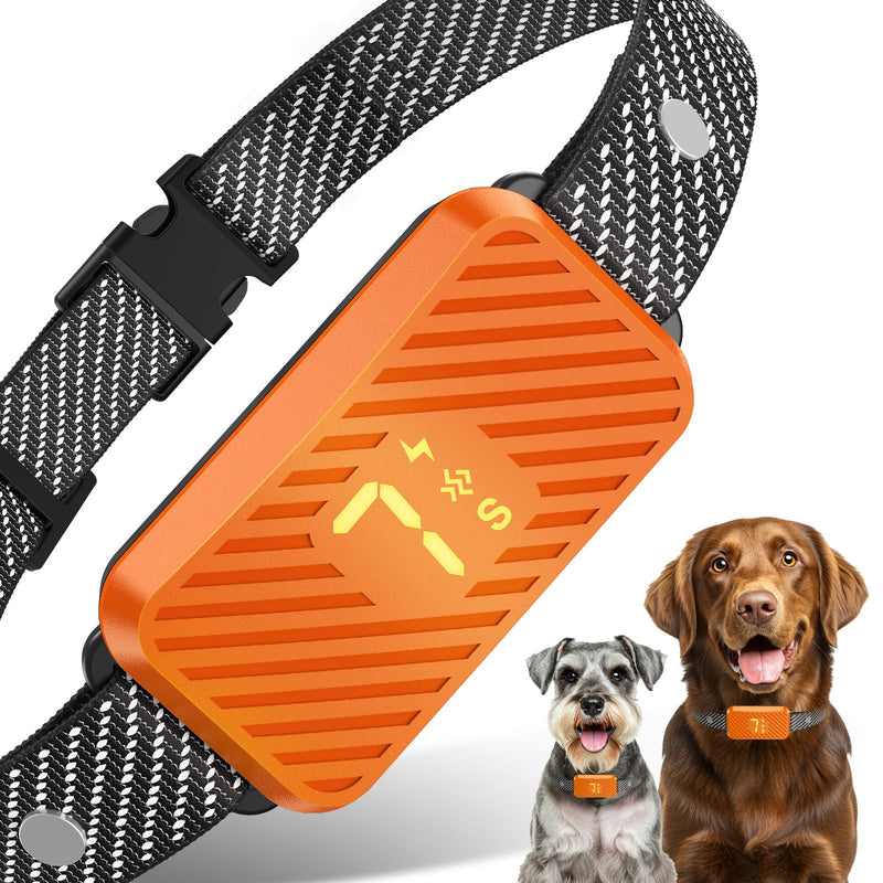 Dog Bark Collar for Large Medium Small Dogs, Effective No-Bark Collar, Smart Barking Collar, Rechargeable Bark Collar with 7-Level Sensitivity, 3 Beep & Vibration Modes, Waterproof, Orange - PawsPlanet Australia