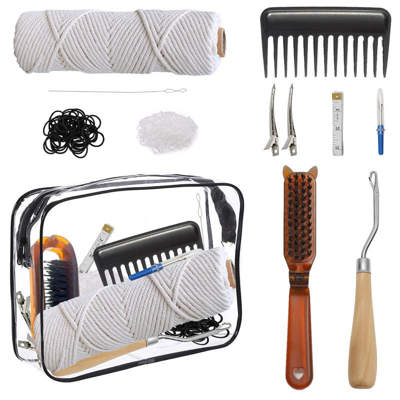 Horse Braiding Kit – 11PCS Equestrian Mane & Tail Grooming Set with Braiding Yarn, Rug Hook, Mane Comb, Seam Ripper, Measuring Tape & Storage Bag – Horse Show Grooming Essentials, Easy for Beginners - PawsPlanet Australia