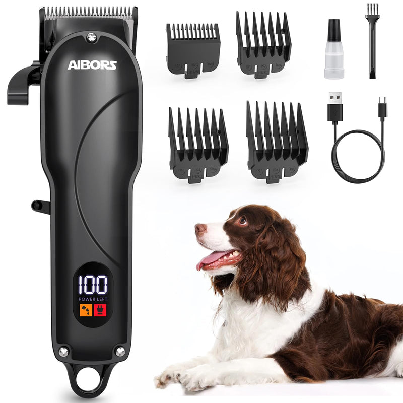 Dog Clippers for Grooming: Dog Grooming Kit Low Noise Electric Quiet Rechargeable Adjustable Clipper Comb Cordless Pet Hair Thick Coats Clippers Trimmers Set Dogs Hair Clippers for Dogs Cats Pets Black - PawsPlanet Australia