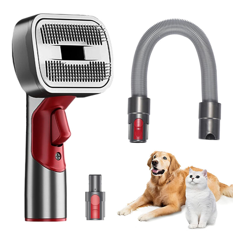 Pet Dog Grooming Attachment Kit, Deshedding Brush Attachment for Dyson V15, V11, V10, V8, V7 – Effective Grooming & Cleaning – Hair Grooming Tools for Dog and Cat, 3 Pack A:Needle Comb+Hose+Connector - PawsPlanet Australia