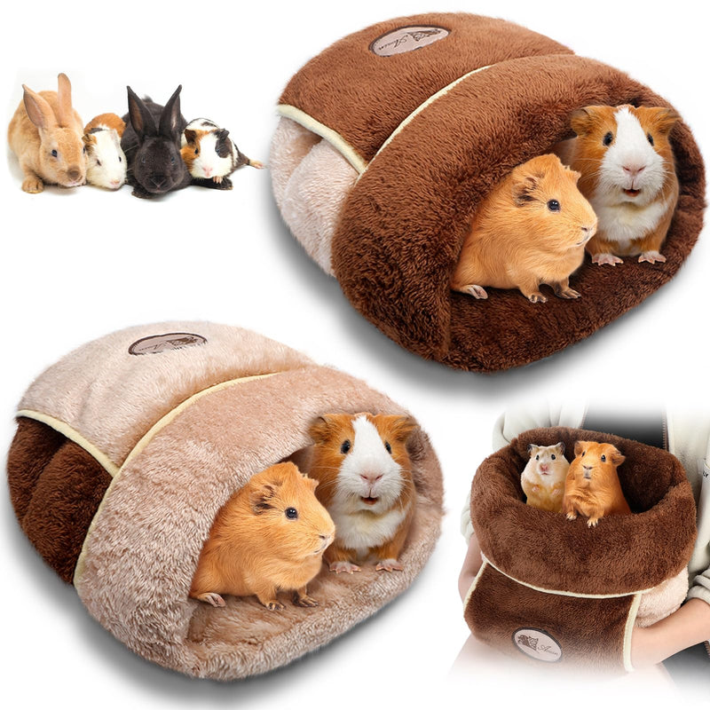 Wenqik 2 Pcs Guinea Pig Bed Cuddle Warm Hideout Small Animal Sack Cozy House Bedding Sleeping Cushion Portable Pet Carrier Cage Nest for Rabbit Hamster Rat - PawsPlanet Australia