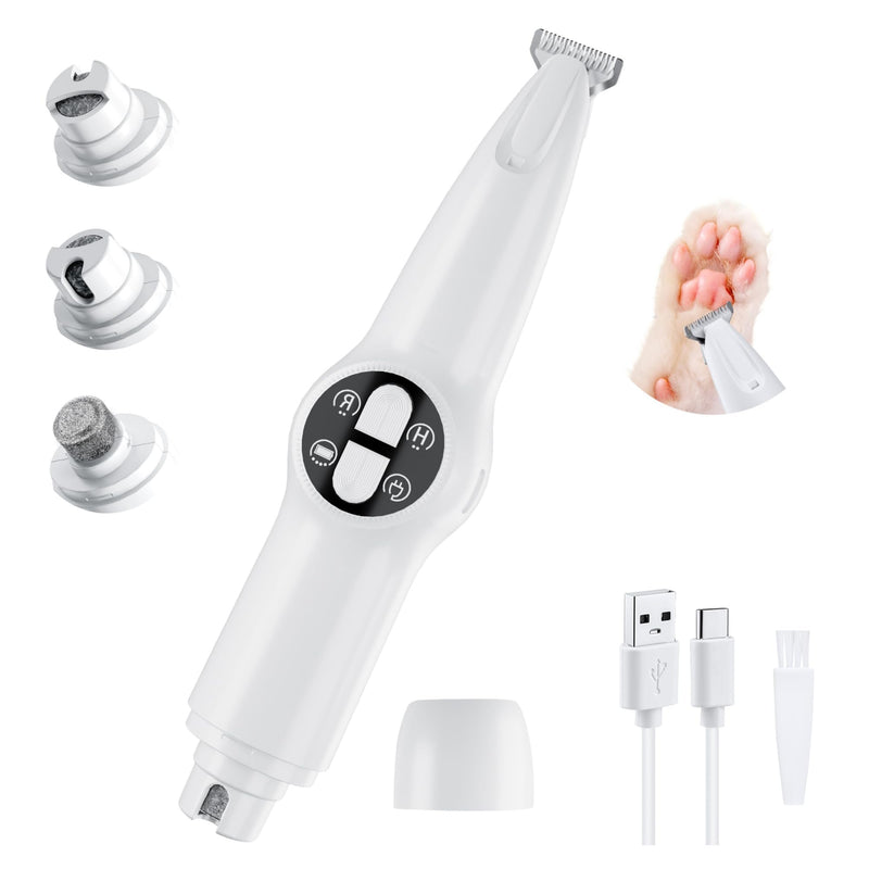Mcbazel 2 in 1 Pet Micro Precision Trimmer & Nail Grinder, Multifunctional Rechargeable Pet Shaver Hair Nail Trimmer with LED Light for Paws Eyes Ears Face Buttocks for Large/Small Dogs and Cats - PawsPlanet Australia
