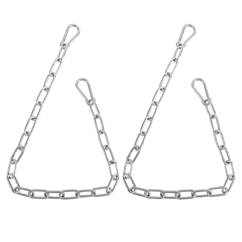 2 Pack Outdoor Gate Chain Lock with 4 Carabiners, Adjustable 5/32 x 28 Inch Security Gate Latch Chain, One Handed Operate Gate Chain for Fence Garden Yard Farm Barn, Silver - PawsPlanet Australia