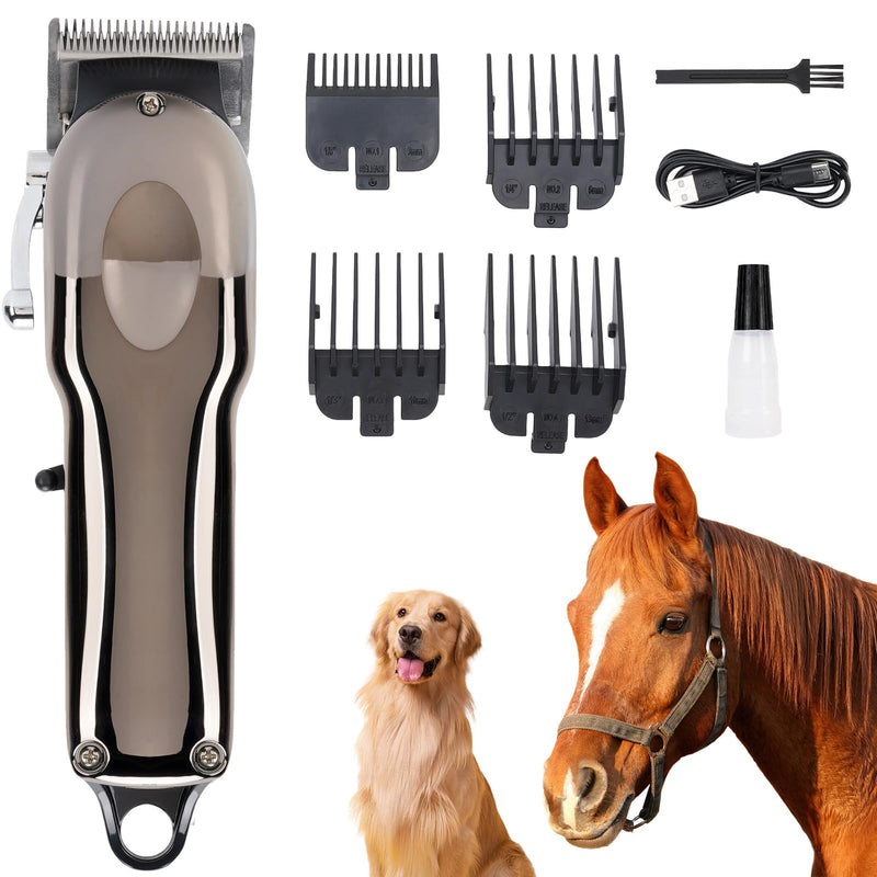 Horse Clippers, Professional Cordless Horse Trimmer Shaver, Low Noise Horse Grooming Clippers with LED Digital Display for Horse Grooming - PawsPlanet Australia