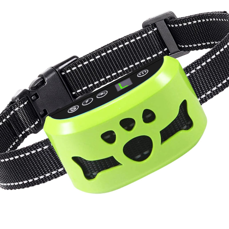 Dog Bark Collar, Anti Bark Collars for Large Medium Small Dogs with 7 Level Sensitivity Adjustable and 4 Stop Barking Modes, Rechargeable Bark Collar No Shock for Dogs with Beep Vibration Shock yellow green - PawsPlanet Australia