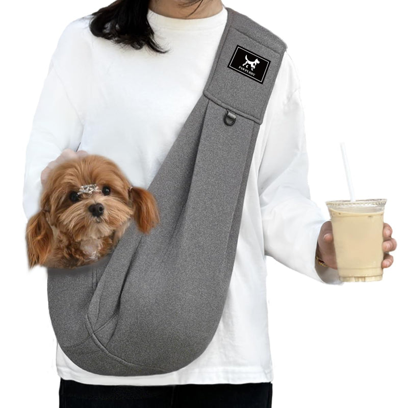 Dog & Cat Carrier Sling, Adjustable Soft Padded Shoulder Puppy Carrier, Hands-Free Dog Carrier Bag with Double Safety Buckles Premium Material for Outdoor Travel (Dark Gray, M) Dark Gray M - Buckle & Adjustable Regular Strap - PawsPlanet Australia
