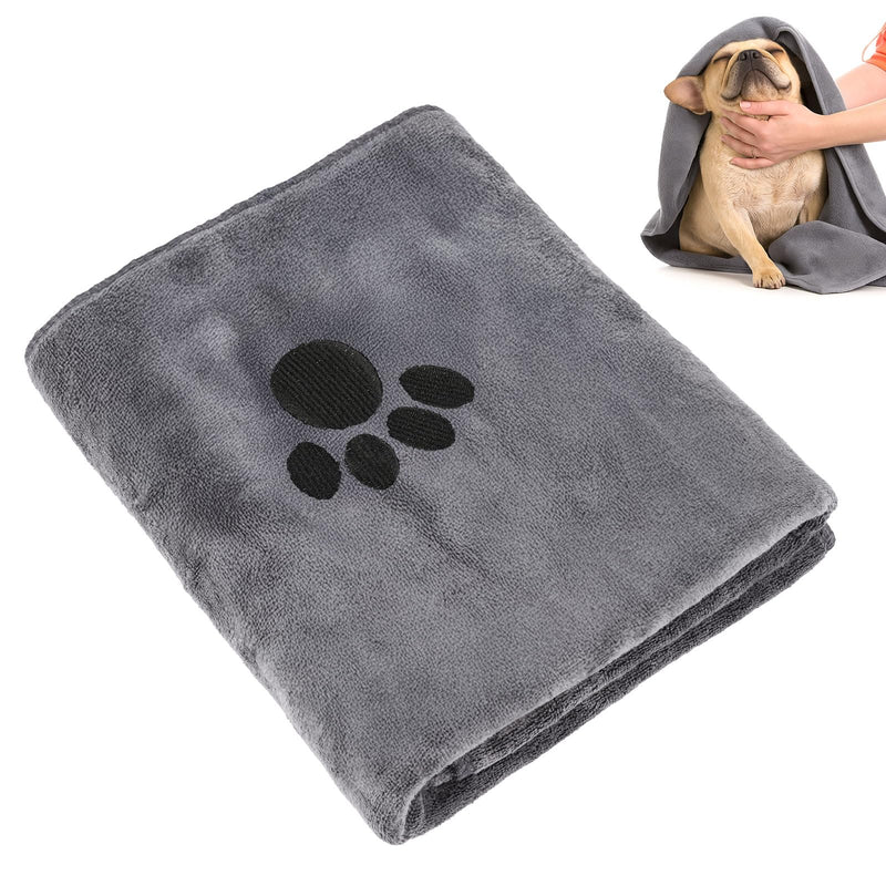 Dog Towels for Drying Dogs Large, Absorbent Microfiber Dogs Bath Towel, 40 x 24 Inch Soft Pet Grooming Towel, Dog Shower & Bath Supplies(Grey) 40"X23.6" Gray - PawsPlanet Australia