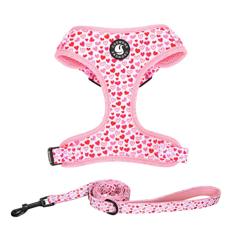 Dog Harness and Leash Set, Adjustable Dog Harness, Dog Leash, No Pull No Choke Puppy Harnesses for Walking Training for Small, Medium Pet (Little Love, S(Chest 14-19.6", Neck 10.6-13")) S(Chest 13 - 19", Neck 9.5 - 13.1") Little Love - PawsPlanet Australia