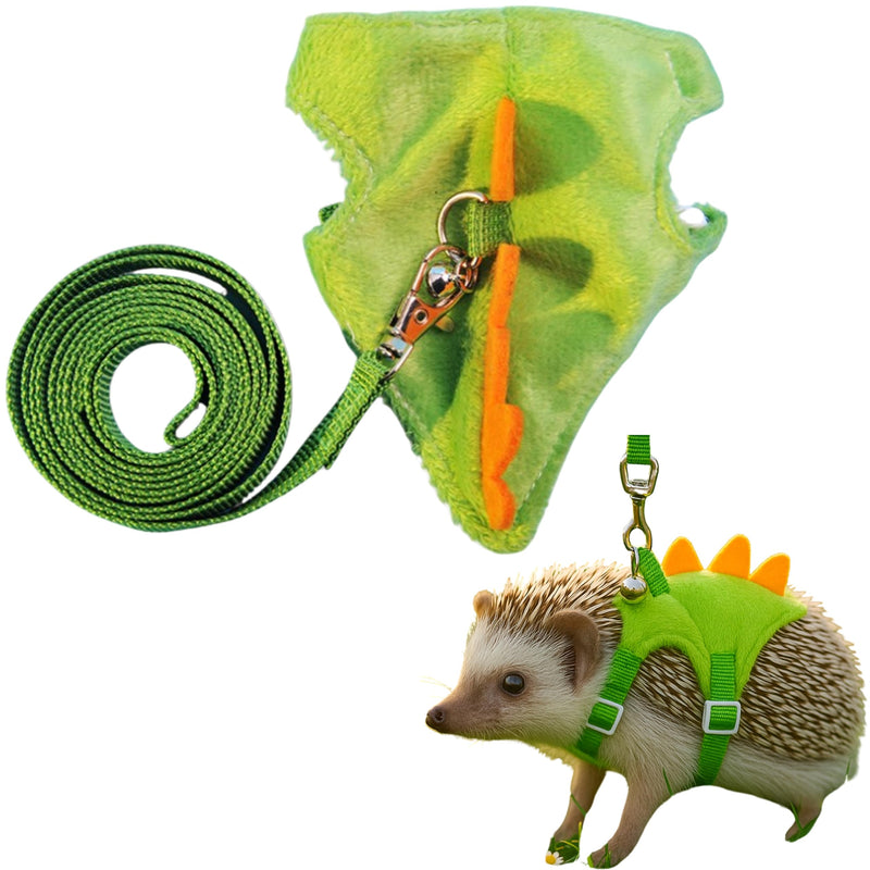 Hedgehog Leash and Harness Clothes Accessories, Dinosaur Shaped Harness Leash for Training Playing, Hamster Clothes for Ferret Guinea Pig Hamster, Hedgehog Accessories, Guinea Pig Outfits (Green) Green - PawsPlanet Australia