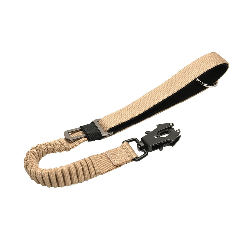 20” Strong Short Leash for Dog, Heavy Duty Bungee Dogs Leash with Padded Handle Car Seatbelt, Small Dog Training Leashs for Large or Medium Dogs - Can be Used with Other leashes (Khaki) khaki - PawsPlanet Australia