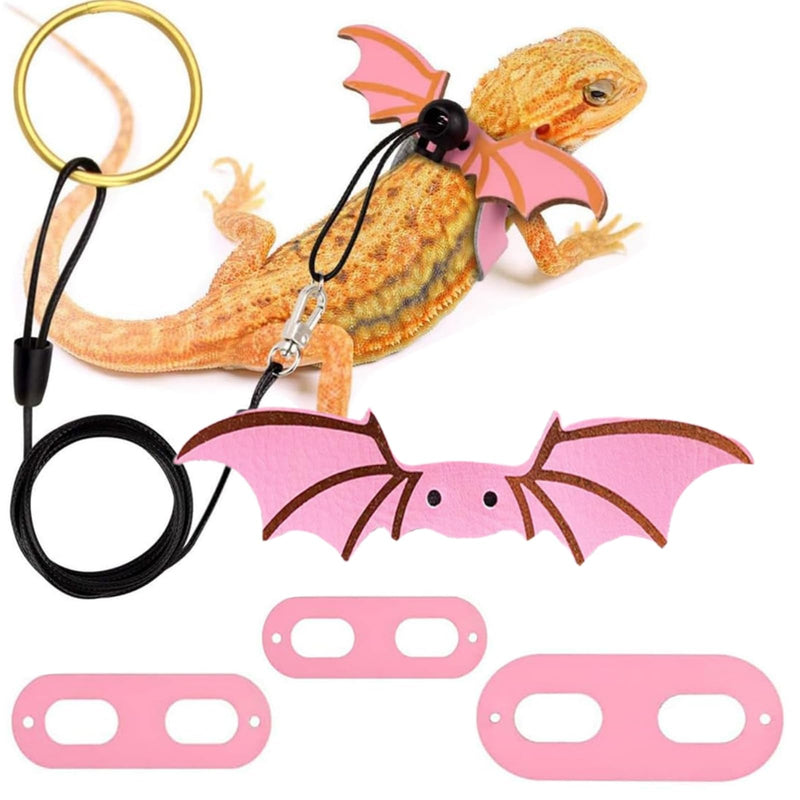 Bearded Dragon Leash and Harness Set, Adjustable Leather Reptile Lizard Leashes 3 Size Dinosaur Wing Lizards Harness Leash for Bearded Dragon Lizard Reptiles - PawsPlanet Australia