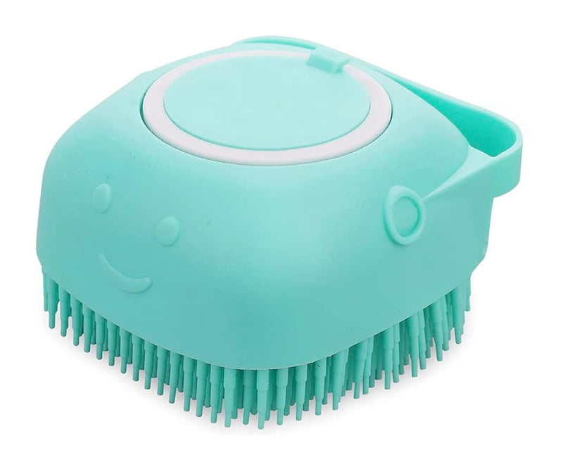 Pet Bath Massage Brush Puppy Dog Cat Grooming Soft soap Dispensing (Blue) Blue - PawsPlanet Australia