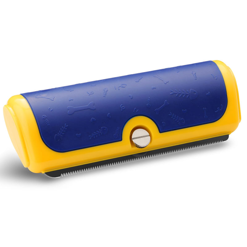 Dog Brush for Shedding, Deshedding Grooming Tool for Dogs & Cats, Pet Hair Remover, Cat Deshedding Comb, Professional Grooming Tool, Easy to Clean, Pet Grooming Brush for Dogs and Cats Blue_Yellow - PawsPlanet Australia