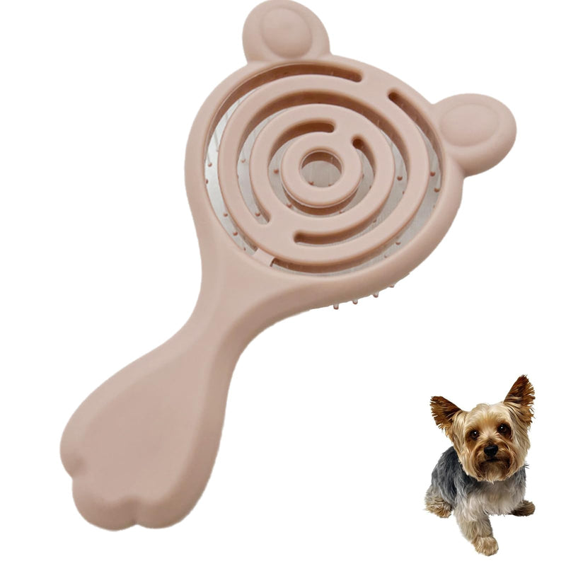 Cat-Ear Design Puppy Brush, Gentle Soft-Bristle Small Dogs Plastic Detangling Grooming Tool, Fit for Yorkie Shih Tzu Maltese Maltipoo (Light Pink) Light Pink - PawsPlanet Australia