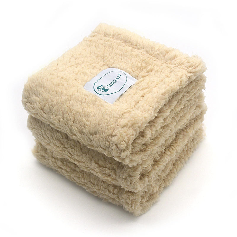1 Pack 3 Dog Blanket Calming Blankets Fluffy Premium Fleece Puppy Soft Sherpa Pet Blanket for Dog Puppy Cat Beige,Large (40" x30’’) Large (40" x30’’) - PawsPlanet Australia