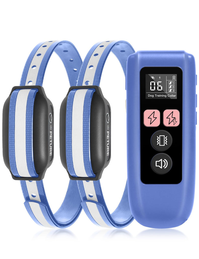Dog Shock Collar 2 Dogs (10-120lbs) - 3300Ft Dog Training Collar with Beep, Vibration & Shock, IPX7 Waterproof Rechargeable Dog Shock Collars for Small Medium Large Dogs, Security Lock, Purple Purple 2pc - PawsPlanet Australia