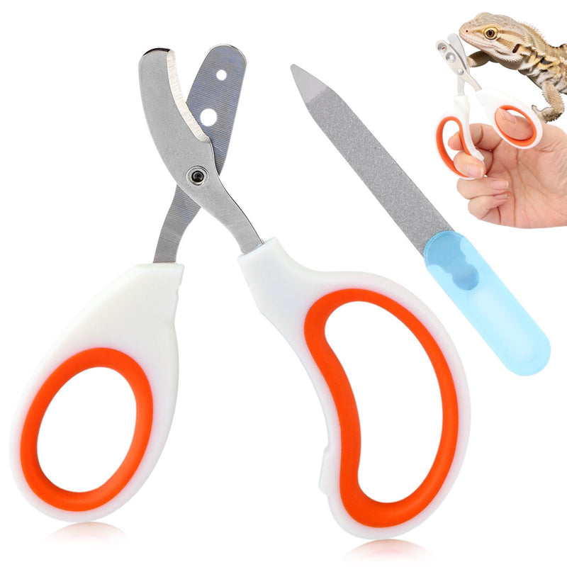 Bearded Dragon Nail Clippers, Stainless Steel Cat Nails Trimmer, Small Animal Nail Clippers for Birds Hamsters Rabbits Chameleon, Bearded Dragon Supplies Professional Claw Trimmers(Orange) - PawsPlanet Australia