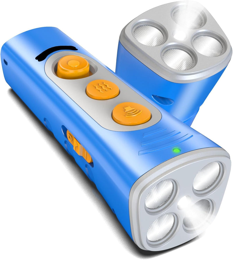 MODUS New Anti Barking Device, 4X Ultrasonic Emitters Dog Bark Deterrent Device, Rechargeable Dog Barking Control Devices with 50ft Range Dog Training Tool, Alternative to Dog Shock Collar (Blue) Deep Blue