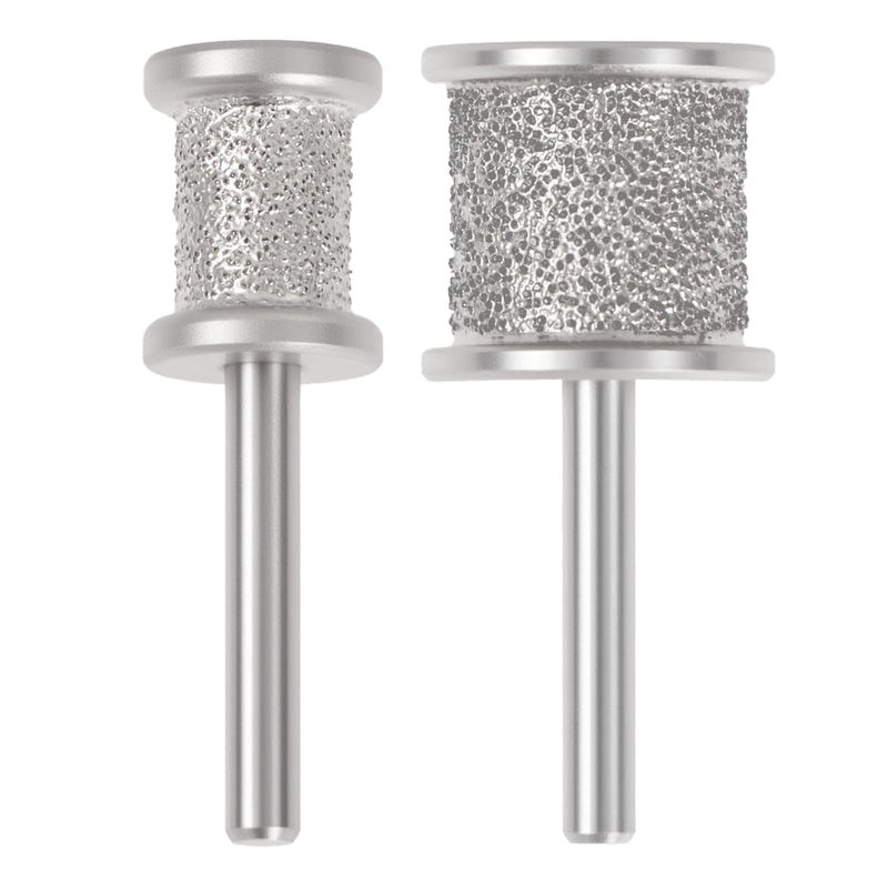 CAELUM 2Pack Diamond-Coated Pet Nail Grinder Bits, Dual Grit for Large & Small Dogs, 1/8” Shank for Dremel Nail Tools, Low Noise, Durable Nail Trimmer for Dogs, Top & Side Grinding 2pcs-60/120Grit+80/120Grit - PawsPlanet Australia