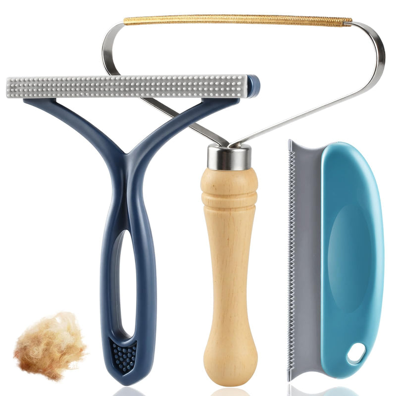 Pet Hair Removal Tool 3 Pack Dog Cat Hair Remover Carpet Scraper Rake Fur Removal Brush Lint Remover Shaver for Car Furniture Couch - PawsPlanet Australia
