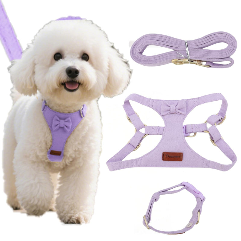 Dog Vest Harness Collar and Leash Set, No Pull Pet Vest Harnesses with 4.9ft Leash & Safety Buckle, Adjustable Dog Vest Harness Leashs for Small Medium Dogs Puppy Cats Training Walking (Purple XXS) Purple XXS - PawsPlanet Australia