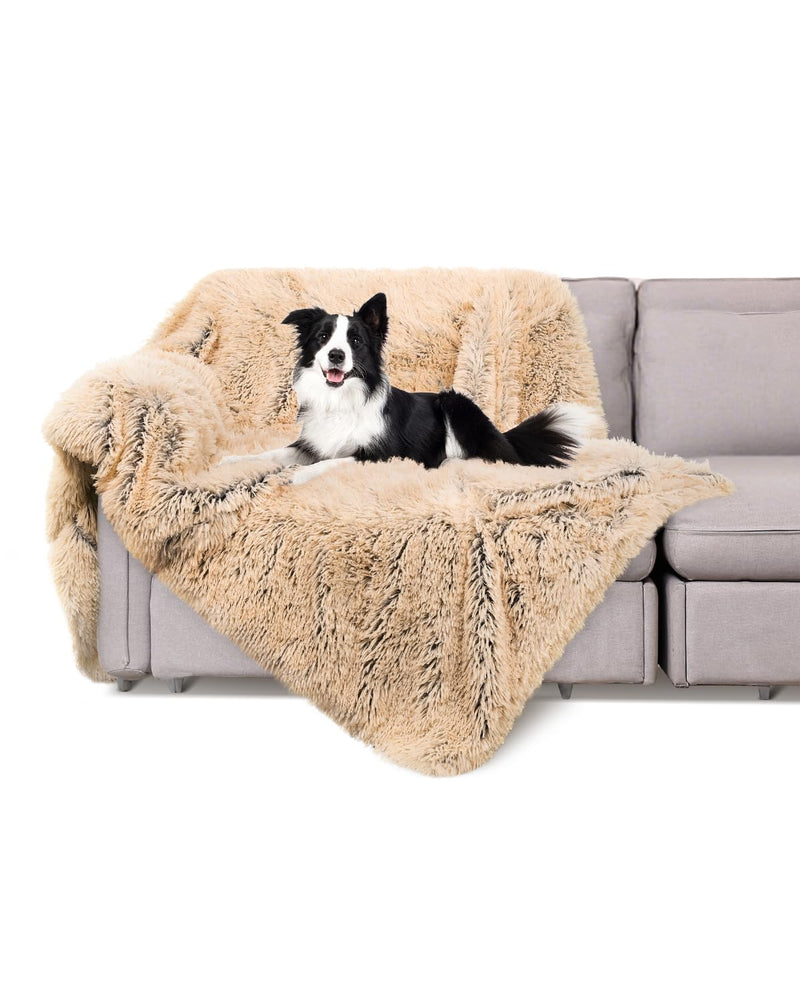 PJYuCien Dog Blankets for Medium Large Dogs Washable - Fluffy Fuzzy Cat Blanket for Couch, Puppy Throw for Furniture with Polyester Fleece, Super Soft Plush for Pet Kitten Doggy, Brown, 50" x 60" 60" x 50" - PawsPlanet Australia