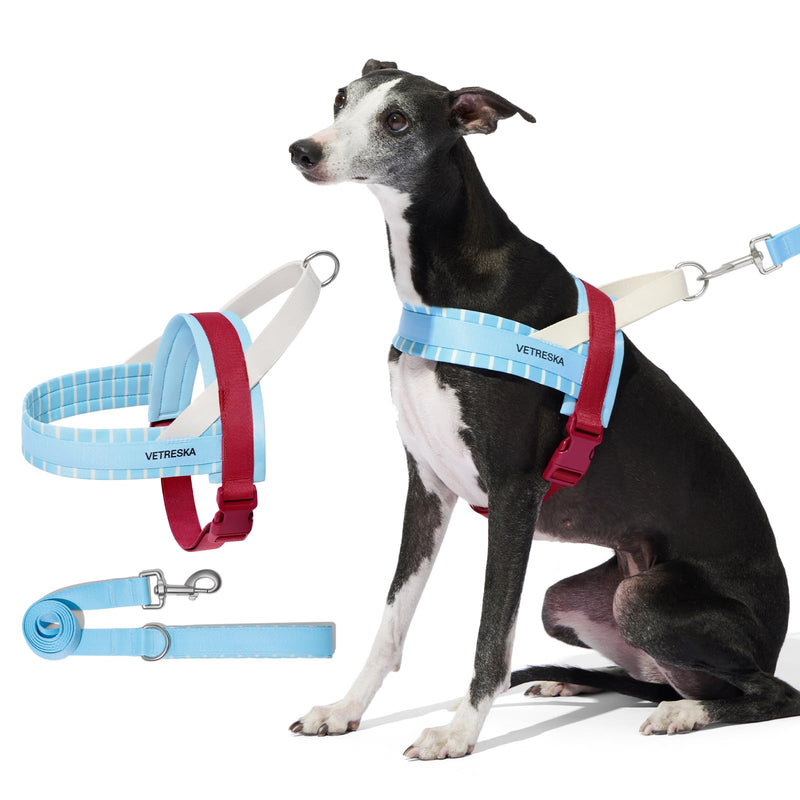 VETRESKA Dog Harness No Pull, Easy Control No Choke Dog Harness Collar for Large, Medium Size Dogs, Adjustable Dog Vest, Easy Walk Pet Vest Harness with Heavy Duty Anti-Twist Dog Leash, Misty Melo L - PawsPlanet Australia