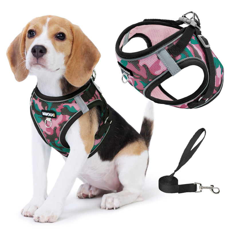 Step in Dog Harness with Leash Set, Adjustable Soft Padded and Breathable Mesh for Medium Sized Dog, Reflective No Pull No Choke Cat Vest Harness, Easy Control Pet Vest, Pink XL - PawsPlanet Australia