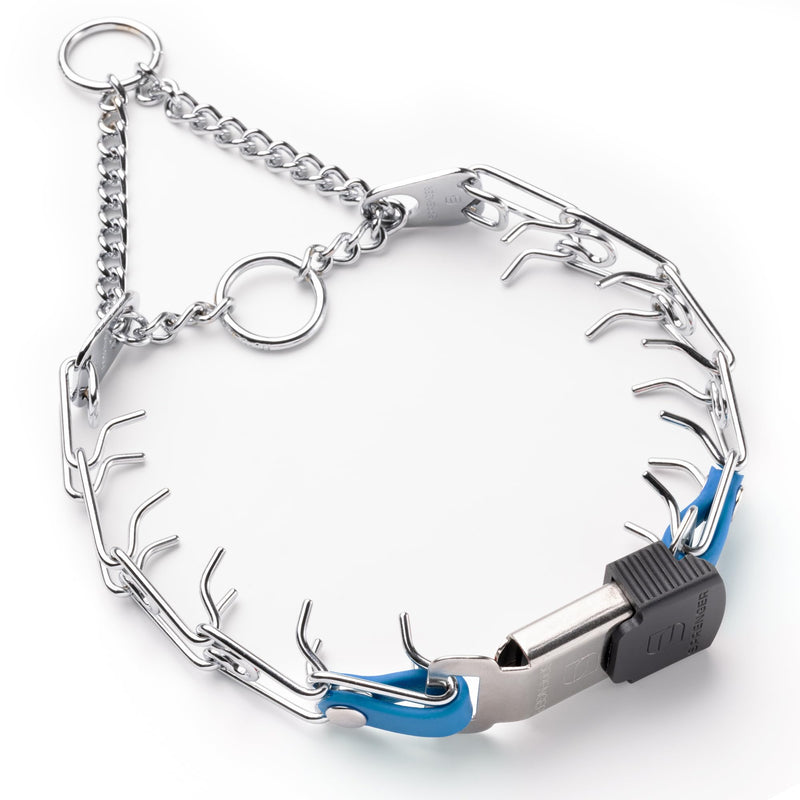 Herm Sprenger Chrome Plated Steel Dog Collar with Quick Release ClicLock Buckle O-Ring Biothane Insert Training Collar Made in Germany (Cerulean Blue, 16in x 2.25mm(Neck Size up to 13-14in)) Cerulean Blue 16in x 2.25mm(neck size up to 13-14in)