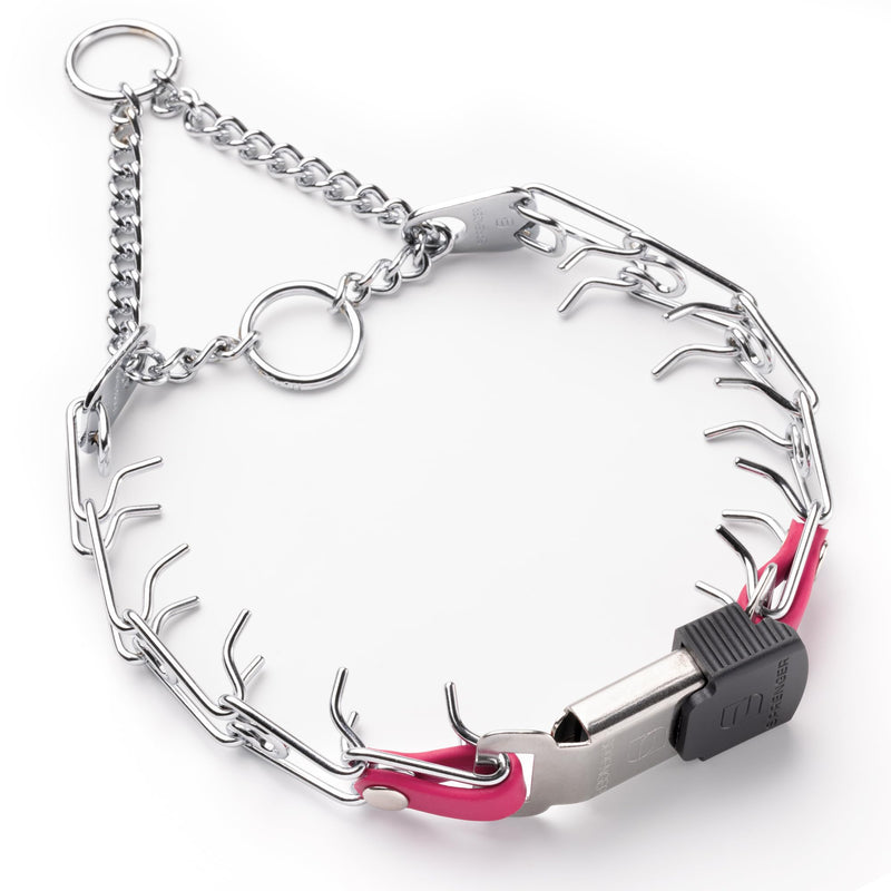 Herm Sprenger Chrome Plated Steel Dog Collar with Quick Release ClicLock Buckle O-Ring Biothane Insert Training Collar Made in Germany (Passionfruit Pink, 16in x 2.25mm(Neck Size up to 13-14in)) Passionfruit Pink 16in x 2.25mm(neck size up to 13-14in) - PawsPlanet Australia