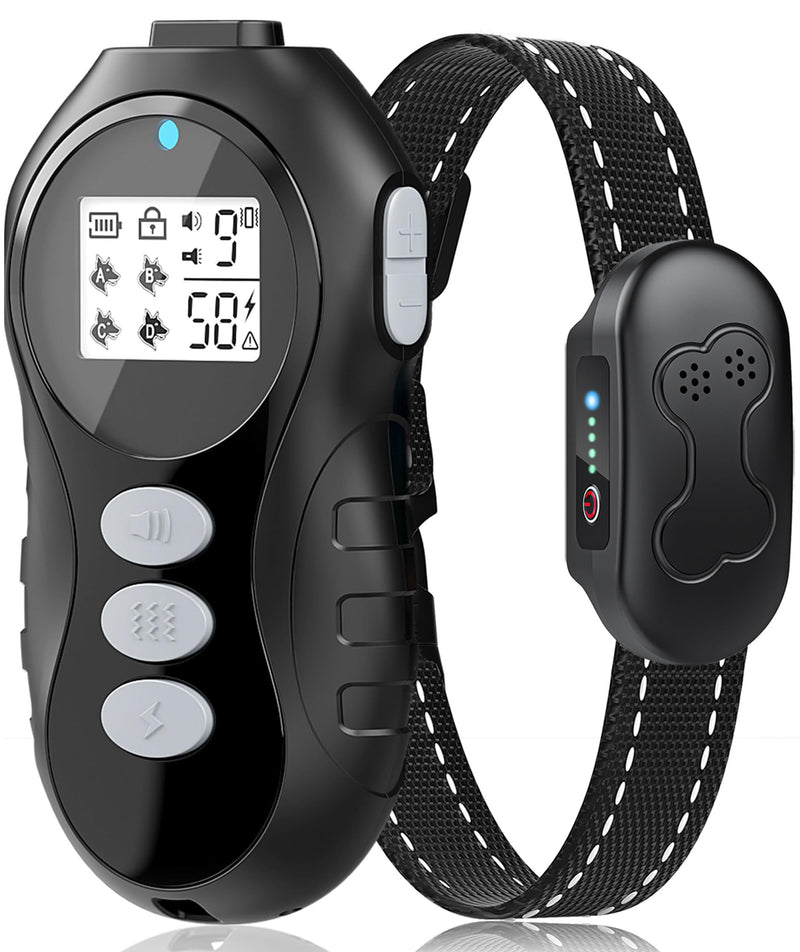 Dog Shock Collar with Remote Control - Shock Collar for Dogs IPX7 Waterproof Dog Training Collar with Beep Vibration Static Correction Flashlight Long-Lasting Battery Safe Training for dogs 10–120 lbs Black - PawsPlanet Australia
