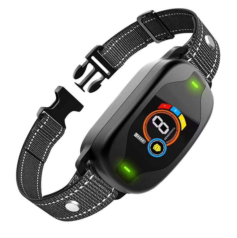 Dog Bark Collar with Sound, Vibration & Optional Shock – Smart Bark Recognition, Color Display, Adjustable Sensitivity, IP67 Waterproof, Rechargeable, No Bark Training Device - PawsPlanet Australia